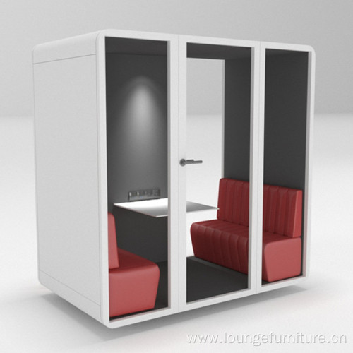 High Tech Glass Good Ventilate Double Office Booth